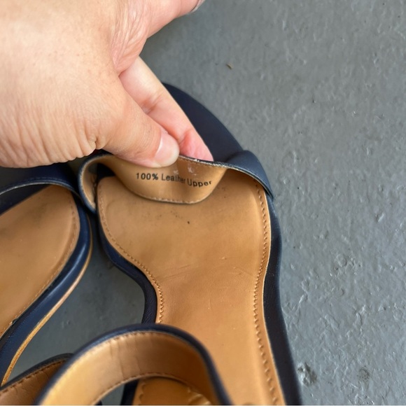 J Crew Factory Blue Leather Strappy Heels - Size 6 - Picture 5 of 7